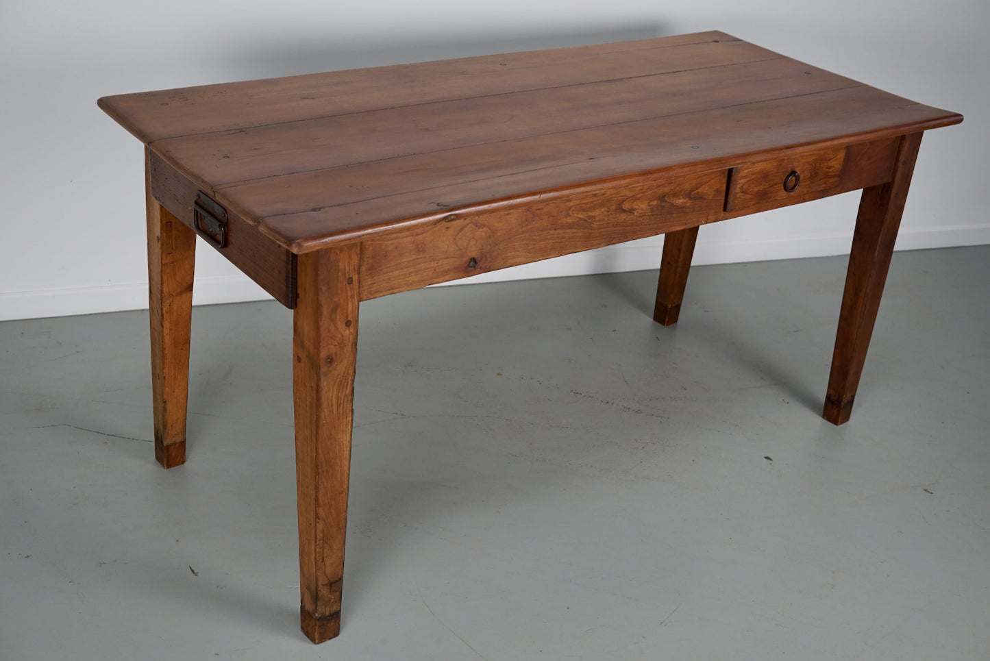 Early 20th Century French Rustic Fruitwood Farmhouse Dining Table