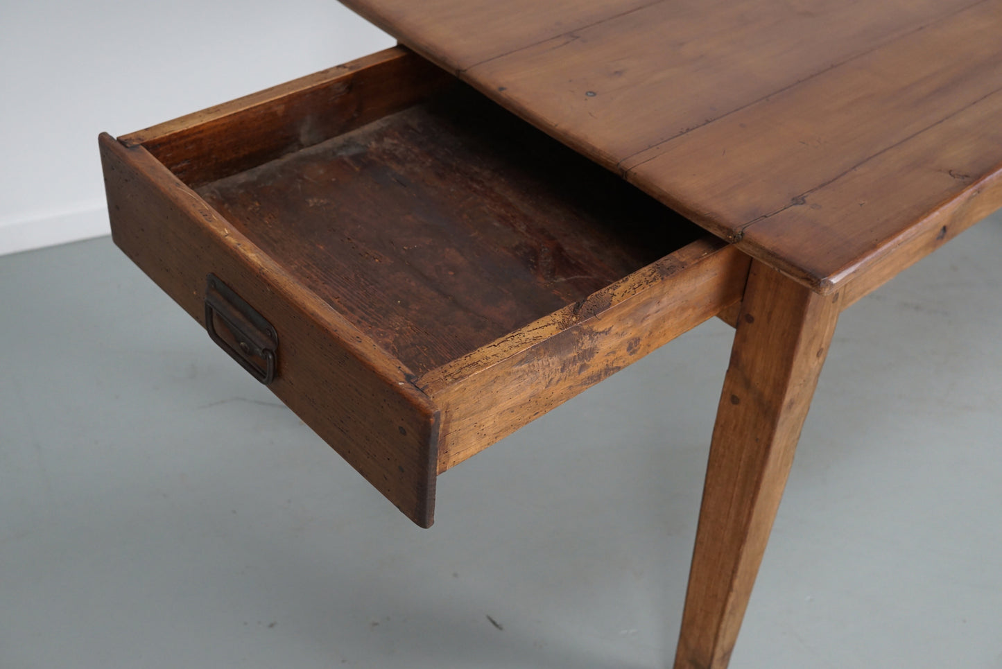Early 20th Century French Rustic Fruitwood Farmhouse Dining Table