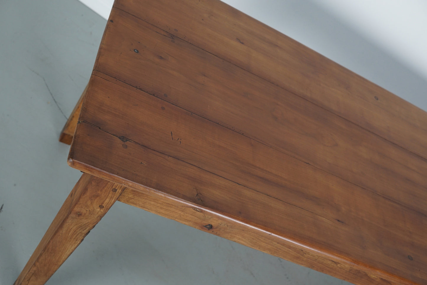 Early 20th Century French Rustic Fruitwood Farmhouse Dining Table