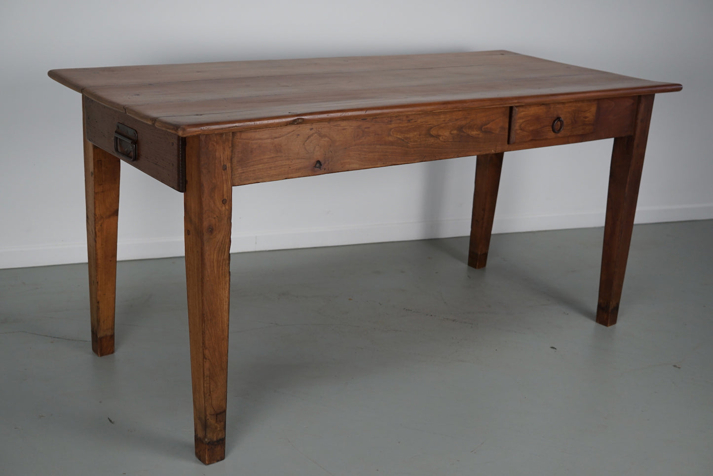 Early 20th Century French Rustic Fruitwood Farmhouse Dining Table