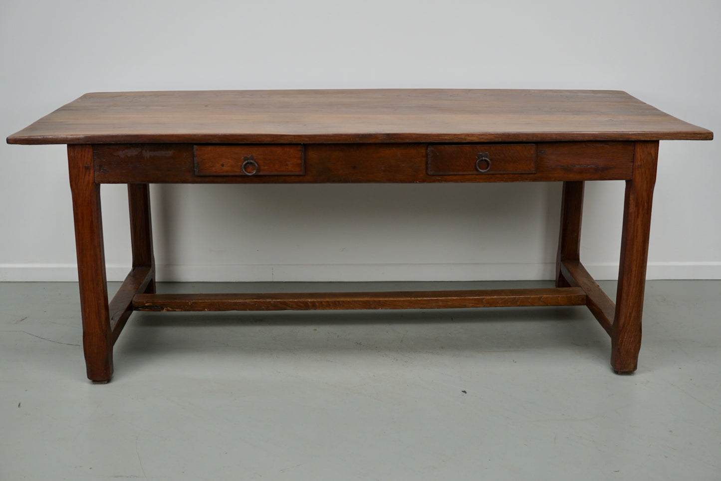 Early 20th Century French Rustic Oak & Elm Farmhouse Dining Table