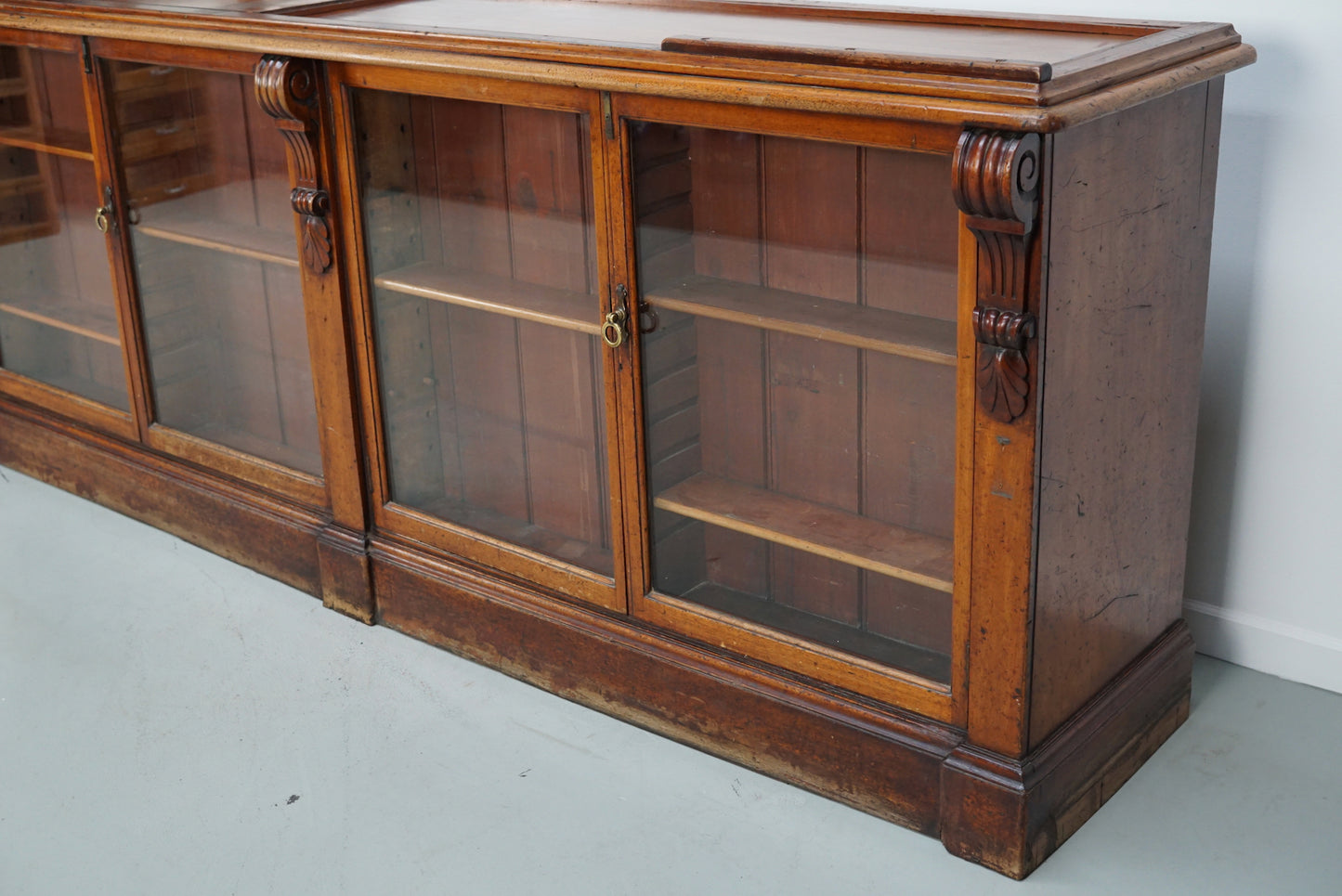 English Victorian 19th Century Apothecary Shop Counter / Vitrine