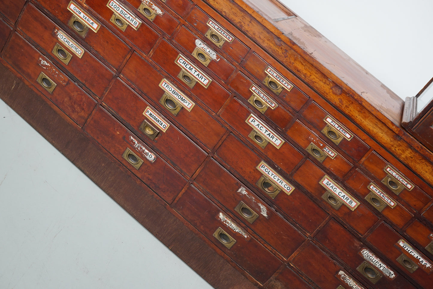 English Victorian 19th Century Apothecary Shop Counter / Vitrine