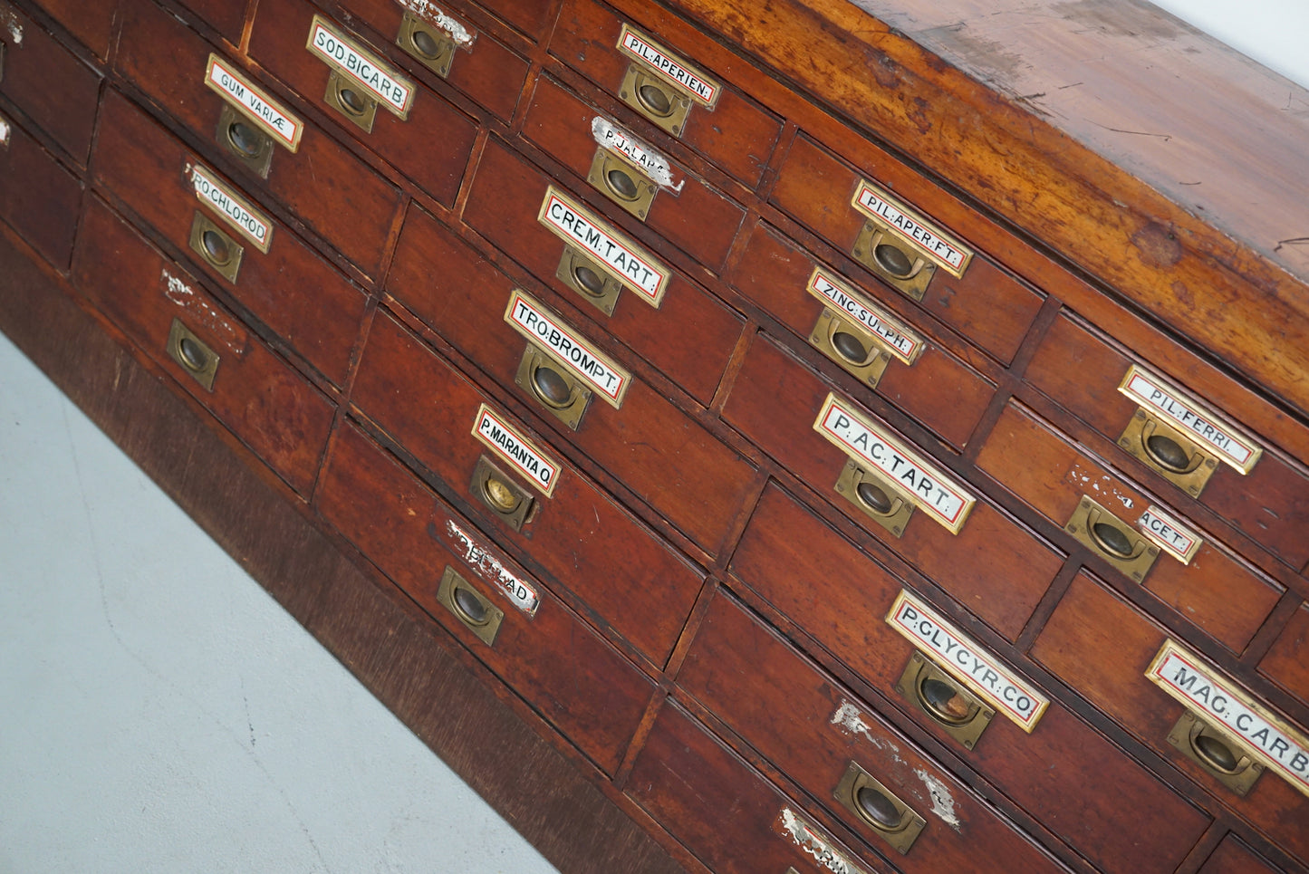 English Victorian 19th Century Apothecary Shop Counter / Vitrine