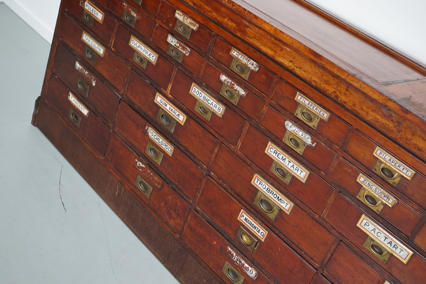 English Victorian 19th Century Apothecary Shop Counter / Vitrine