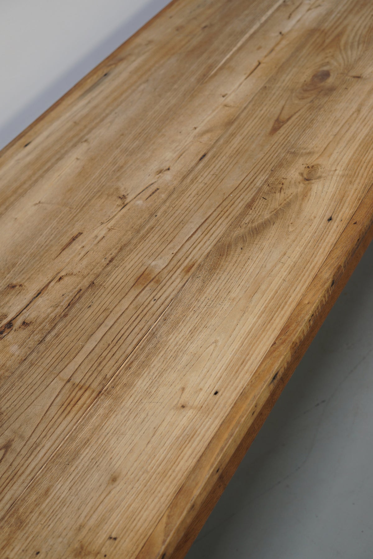 Antique Elm Early 20th Century French Rustic Farmhouse Dining Table
