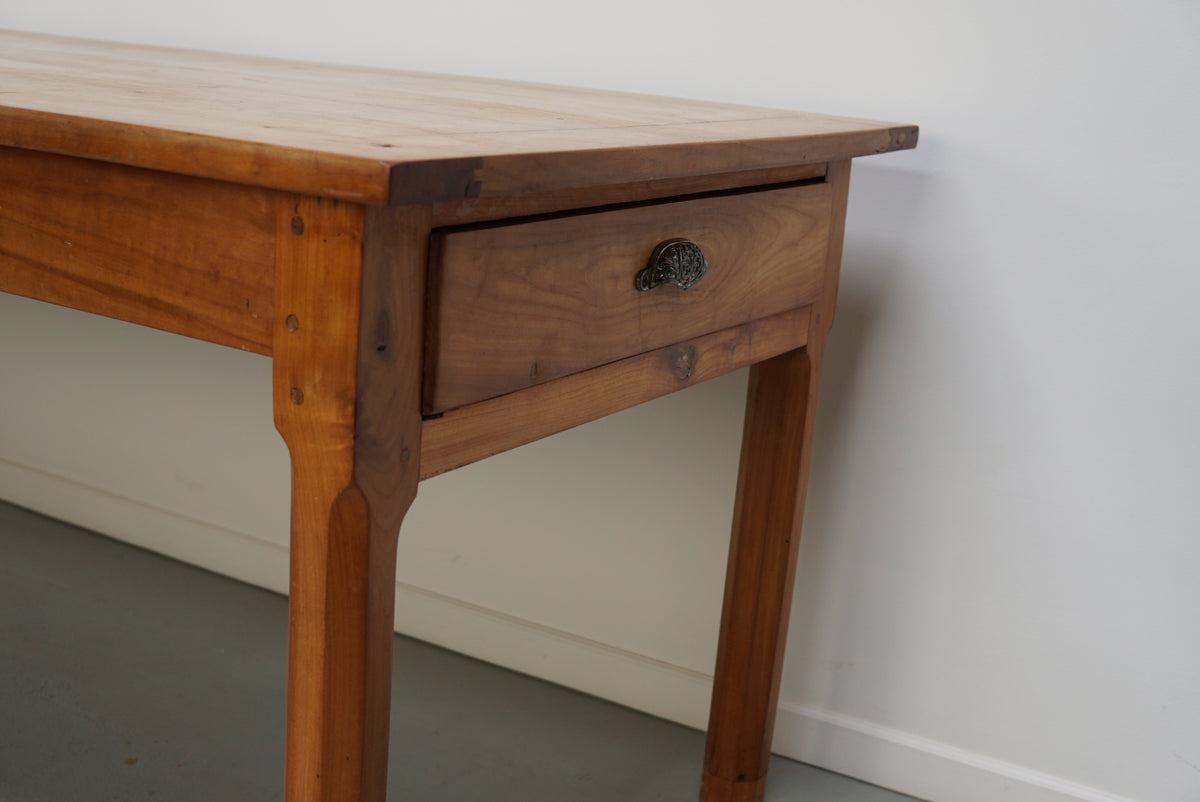 Antique Cherry French Farmhouse Dining Table, 19th Century
