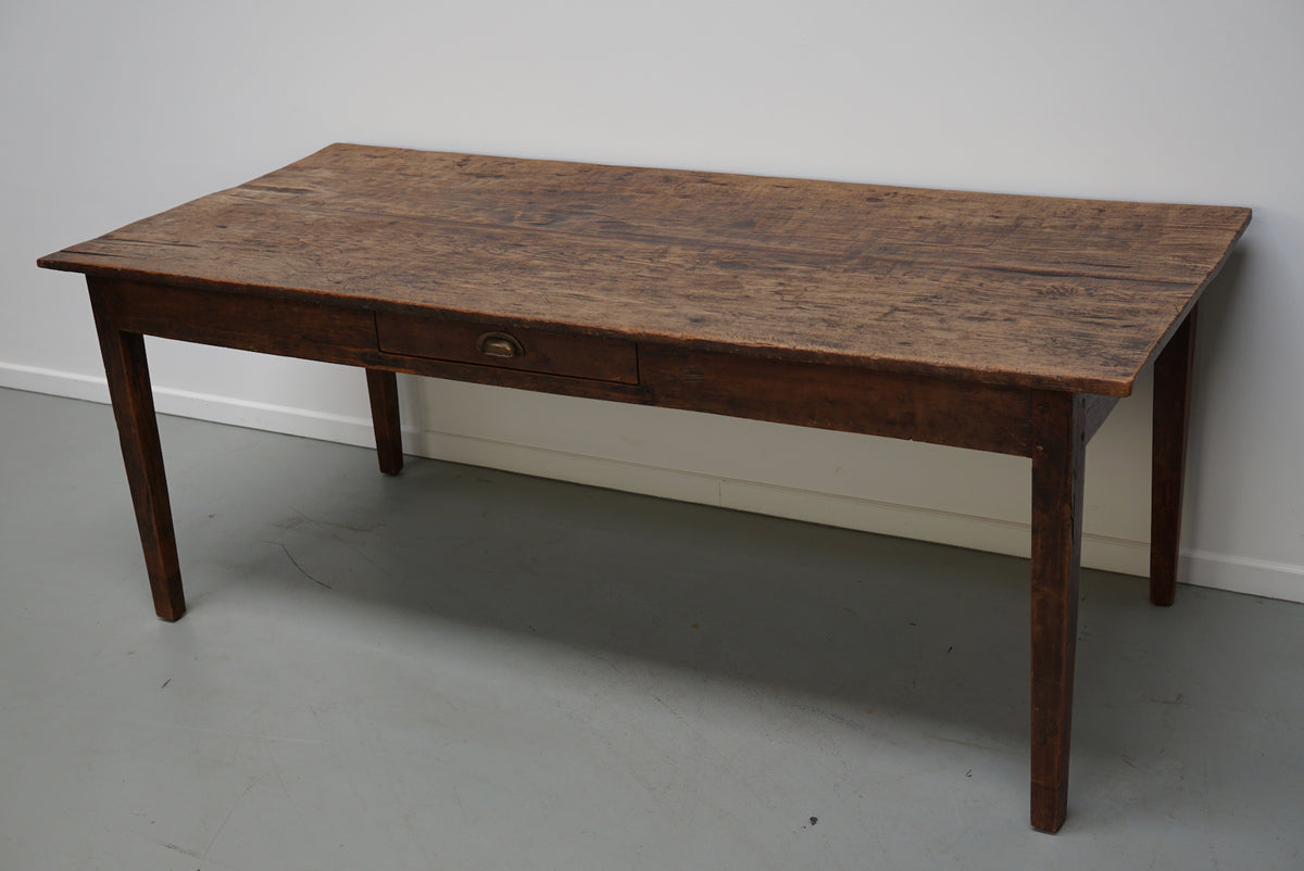 Antique Oak Early 20th Century Dutch Rustic Farmhouse Dining Table
