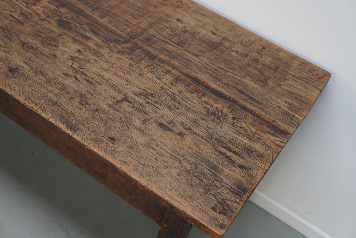Antique Oak Early 20th Century Dutch Rustic Farmhouse Dining Table