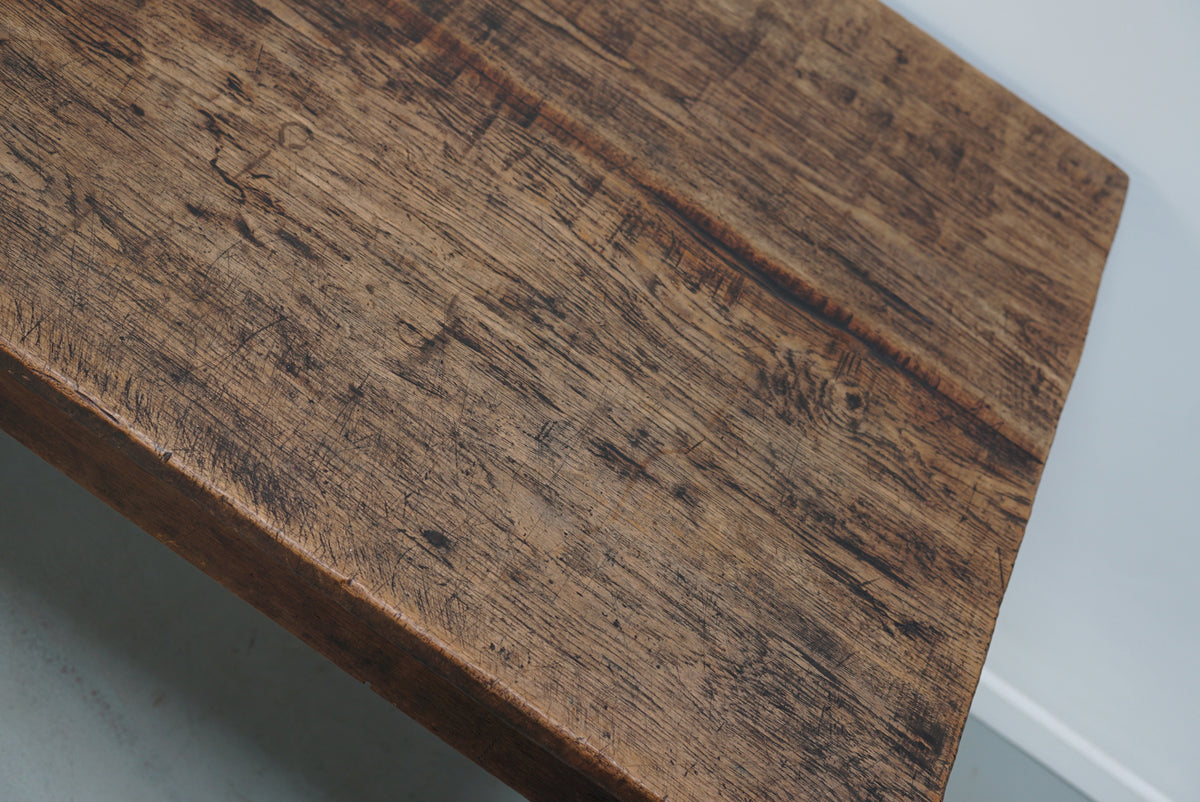 Antique Oak Early 20th Century Dutch Rustic Farmhouse Dining Table