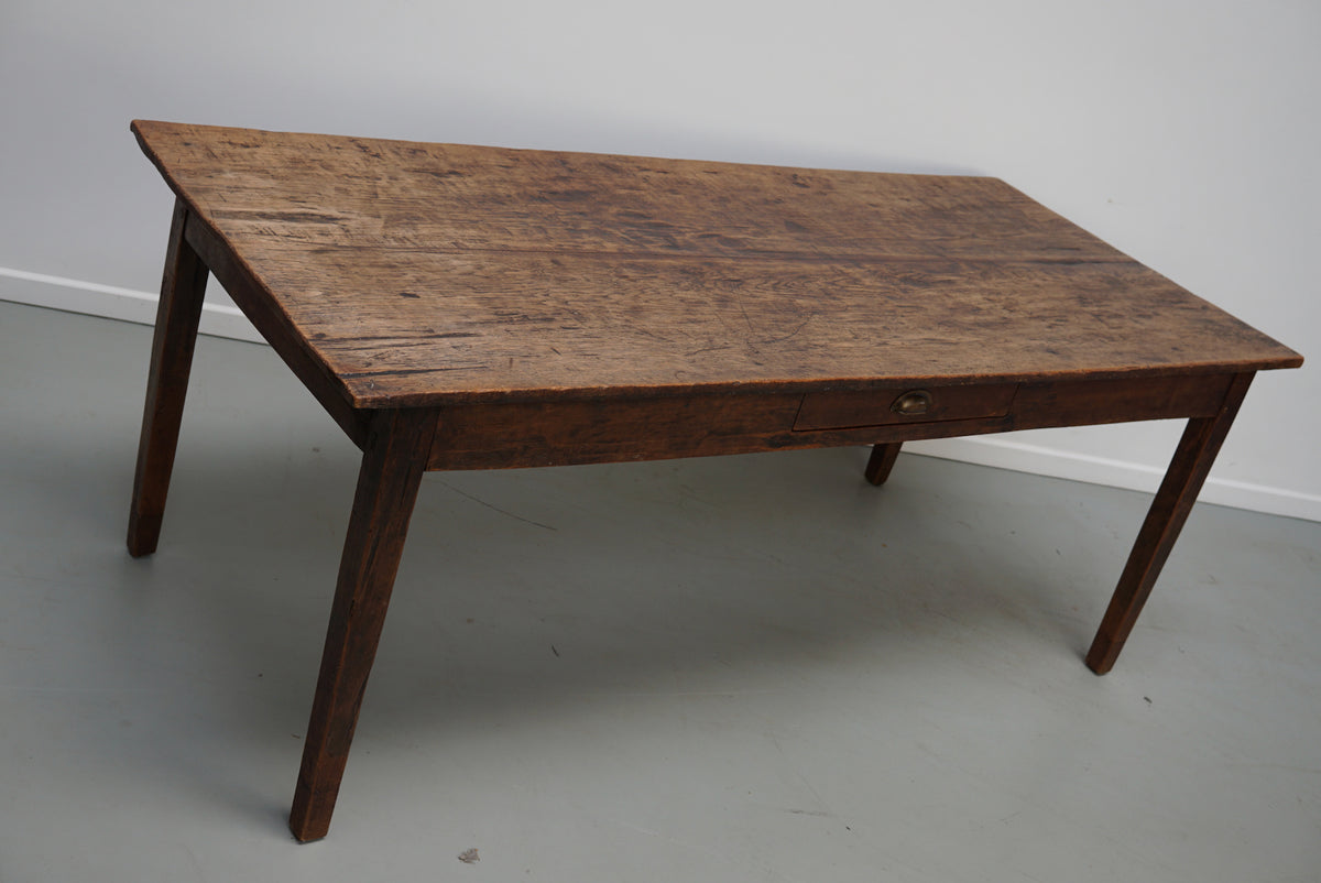 Antique Oak Early 20th Century Dutch Rustic Farmhouse Dining Table