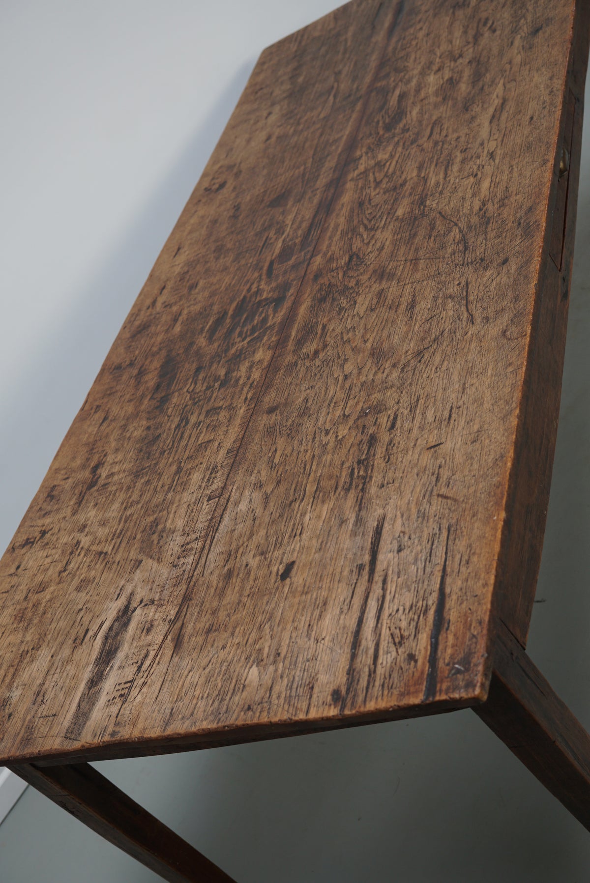 Antique Oak Early 20th Century Dutch Rustic Farmhouse Dining Table