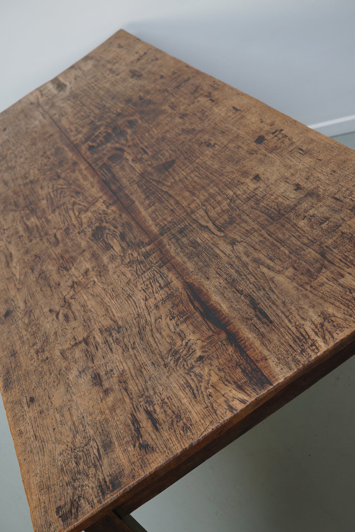 Antique Oak Early 20th Century Dutch Rustic Farmhouse Dining Table