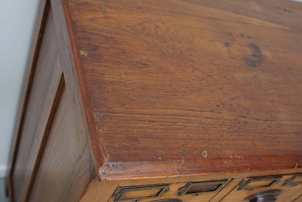 Vintage Asian Teak Apothecary / Filing Cabinet, 1930s