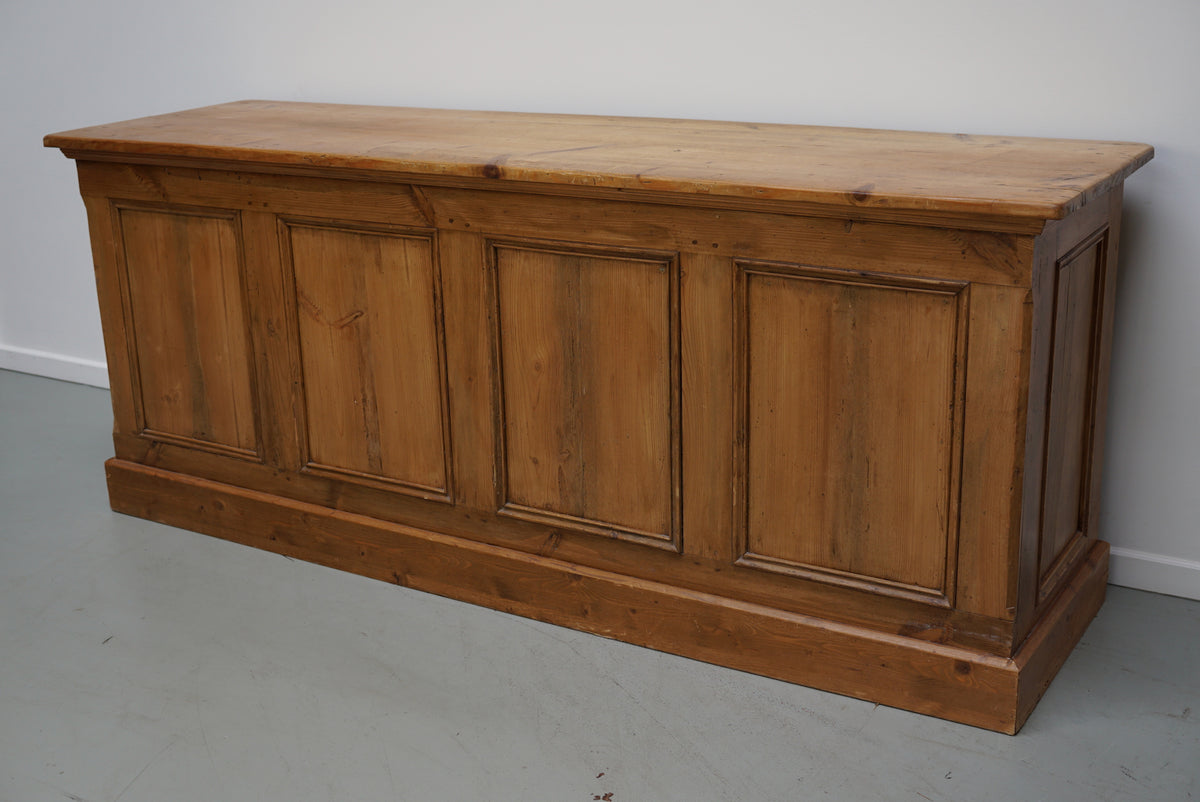 Rustic German Pine Apothecary Cabinet / Shop Counter / Kitchen Island, 1930