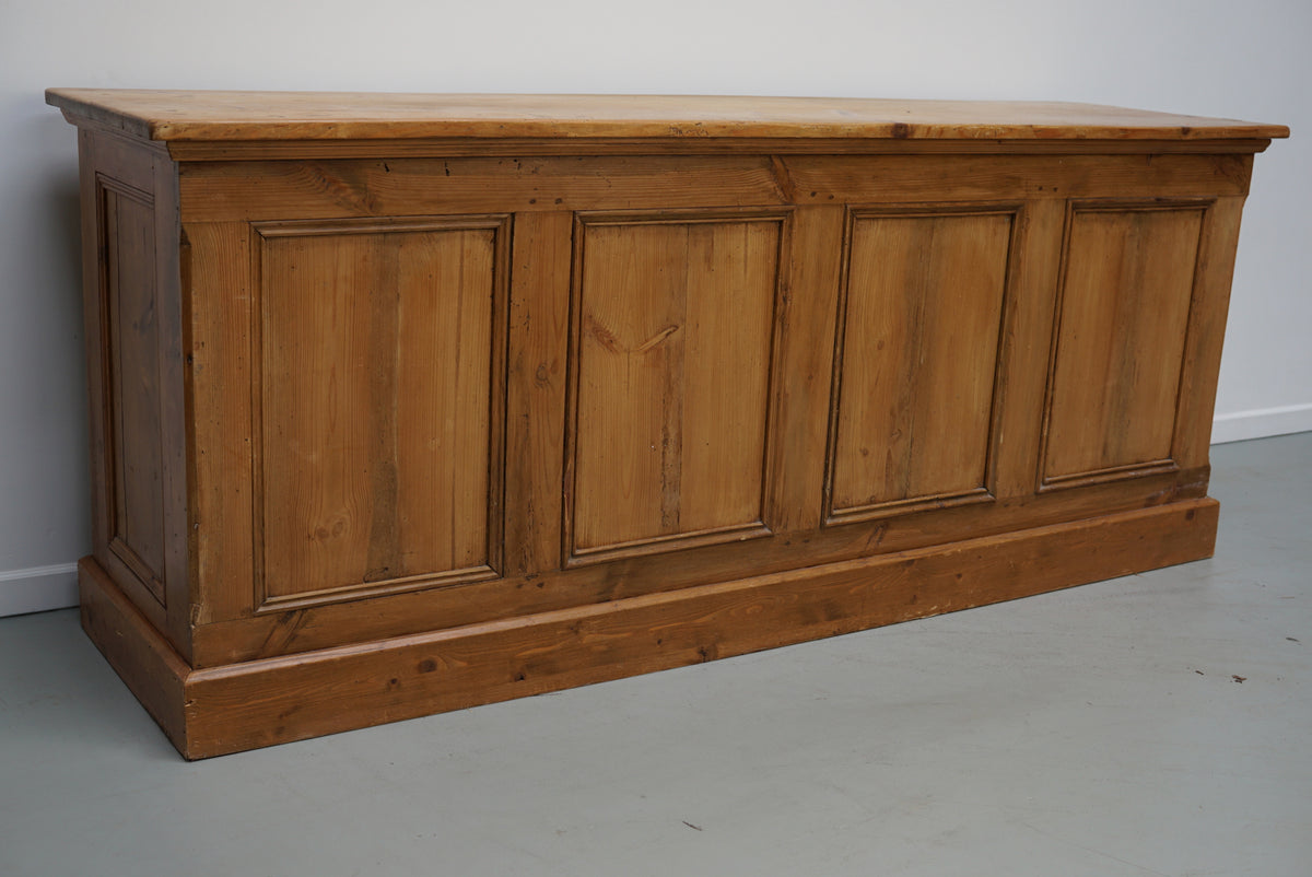 Rustic German Pine Apothecary Cabinet / Shop Counter / Kitchen Island, 1930