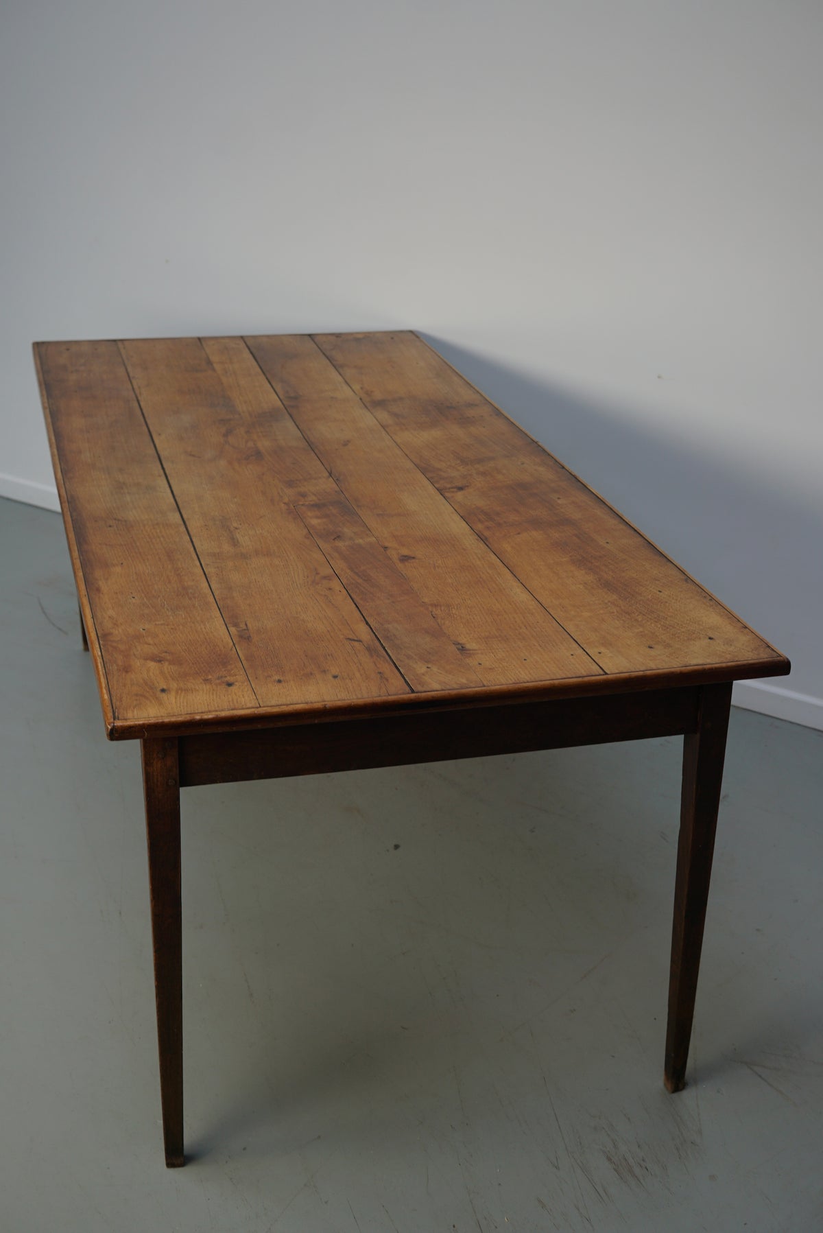 Antique Oak Early 20th Century French Rustic Farmhouse Dining Table