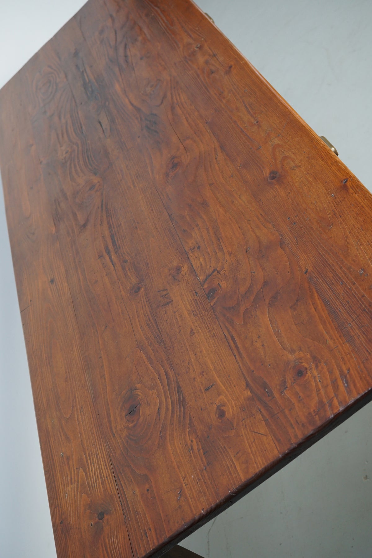 Vintage Pine Mid 20th Century French Rustic Farmhouse Dining Table