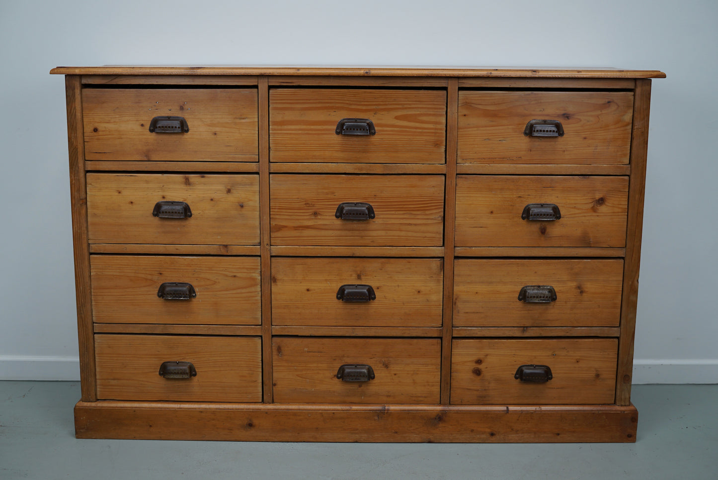 German Pine Apothecary Cabinet or Bank of Drawers, ca 1930s