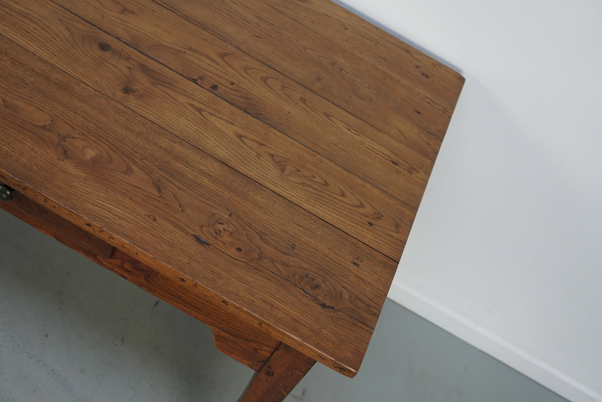 Antique Oak Late 19th Century French Rustic Farmhouse Dining Table