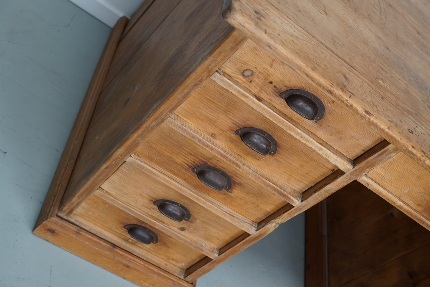 Vintage Country House German Light Pine Desk, Circa 1930s