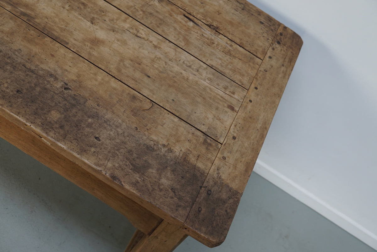 Antique Rustic Elm 18th Century French Rustic Farmhouse Dining Table