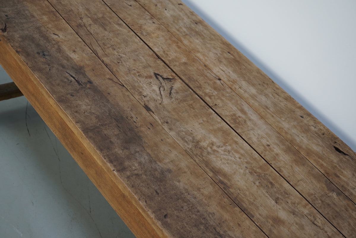 Antique Rustic Elm 18th Century French Rustic Farmhouse Dining Table