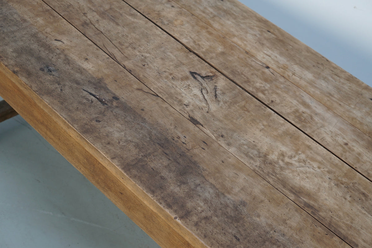 Antique Rustic Elm 18th Century French Rustic Farmhouse Dining Table