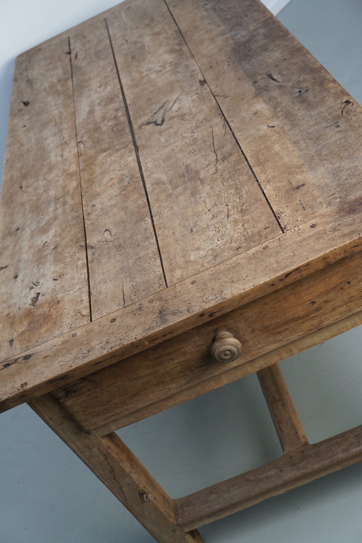 Antique Rustic Elm 18th Century French Rustic Farmhouse Dining Table