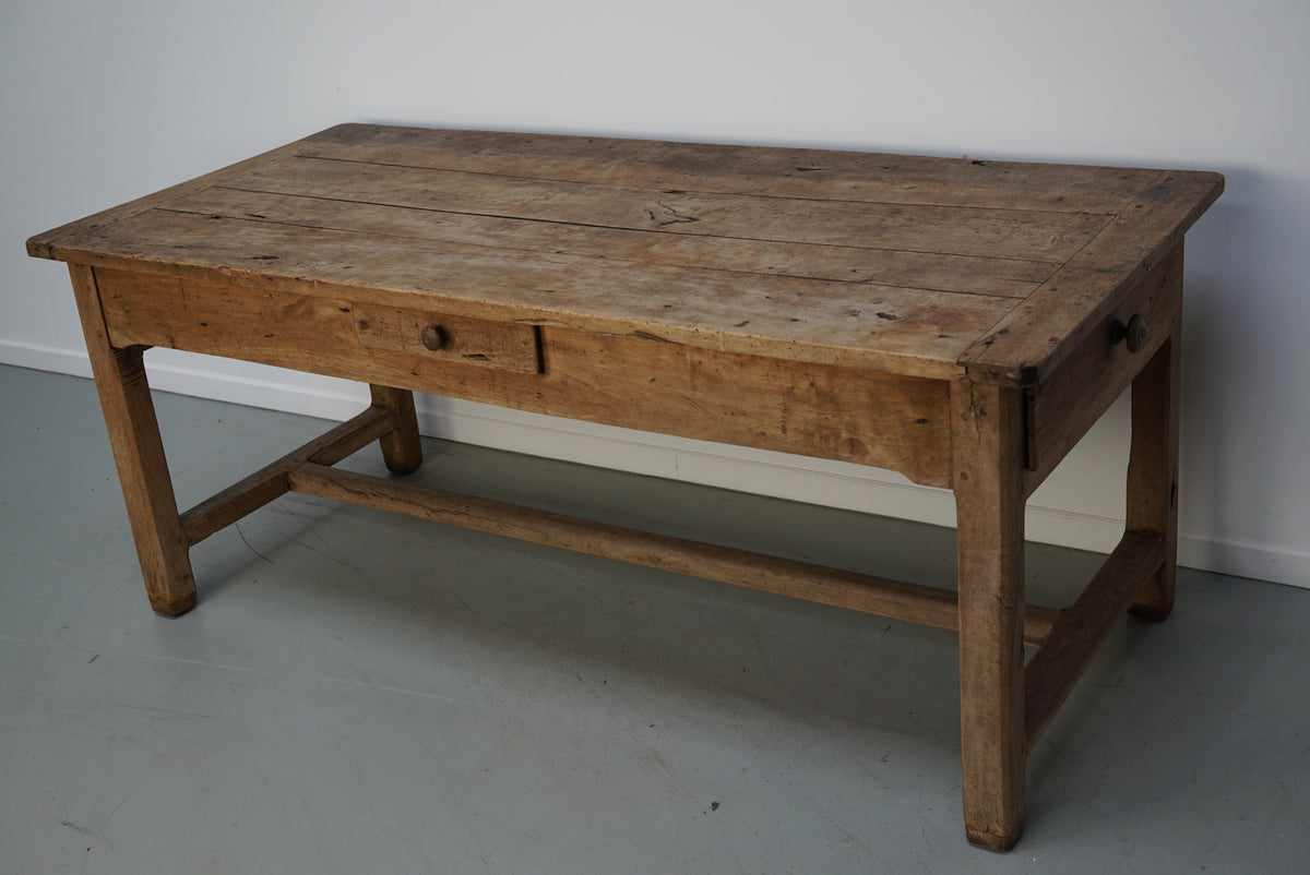 Antique Rustic Elm 18th Century French Rustic Farmhouse Dining Table