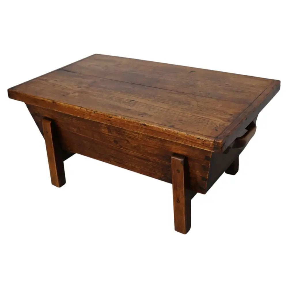 French Early 20th Century Farmhouse Rustic Pine Coffee Table