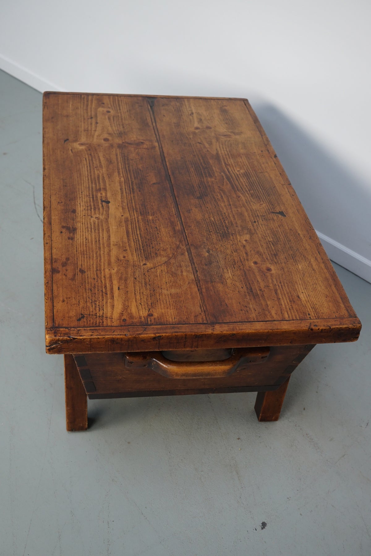 French Early 20th Century Farmhouse Rustic Pine Coffee Table