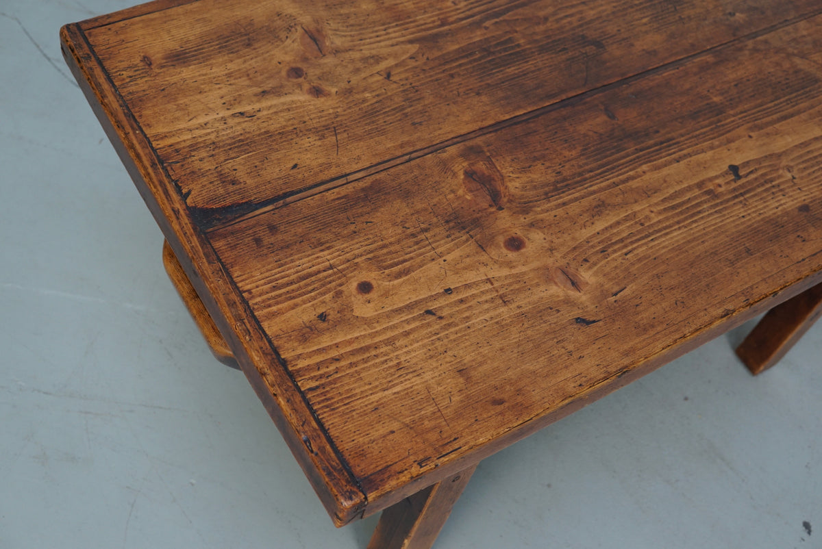 French Early 20th Century Farmhouse Rustic Pine Coffee Table