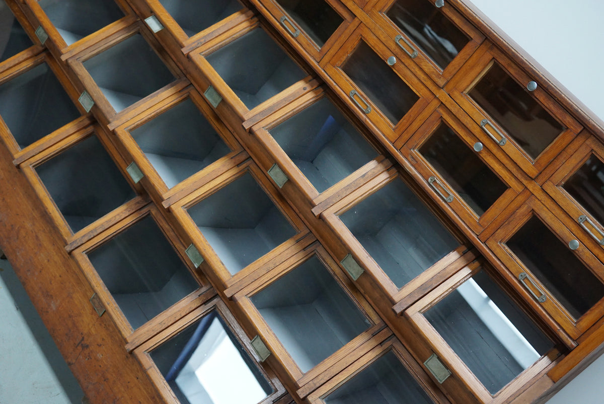 Very Large Dutch Oak Grocery Store / Haberdashery Shop Cabinet, 1920/30s