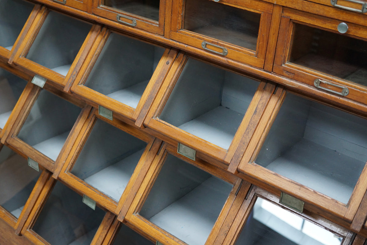 Very Large Dutch Oak Grocery Store / Haberdashery Shop Cabinet, 1920/30s