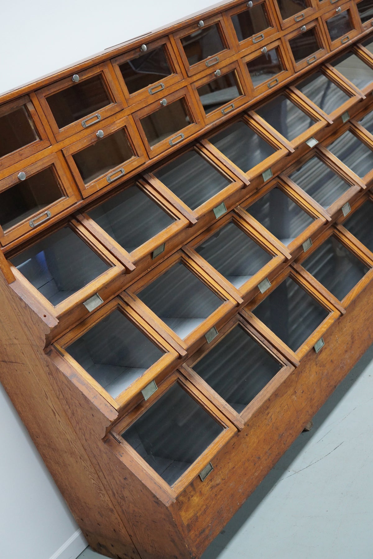 Very Large Dutch Oak Grocery Store / Haberdashery Shop Cabinet, 1920/30s