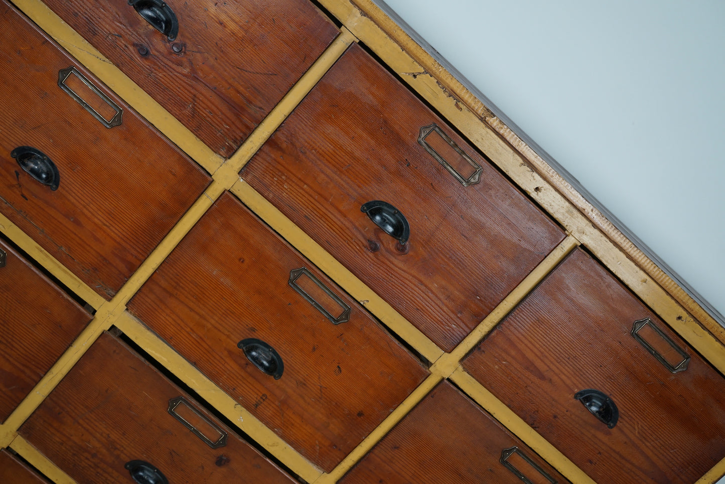 Large Dutch Industrial Pine Apothecary / Workshop Cabinet, circa 1930s