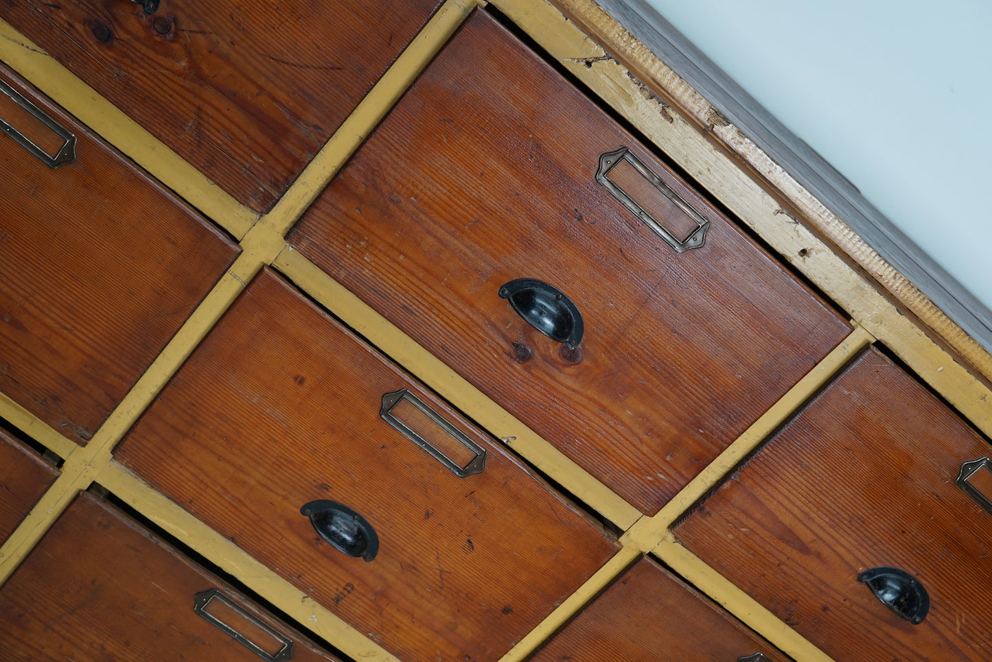 Large Dutch Industrial Pine Apothecary / Workshop Cabinet, circa 1930s