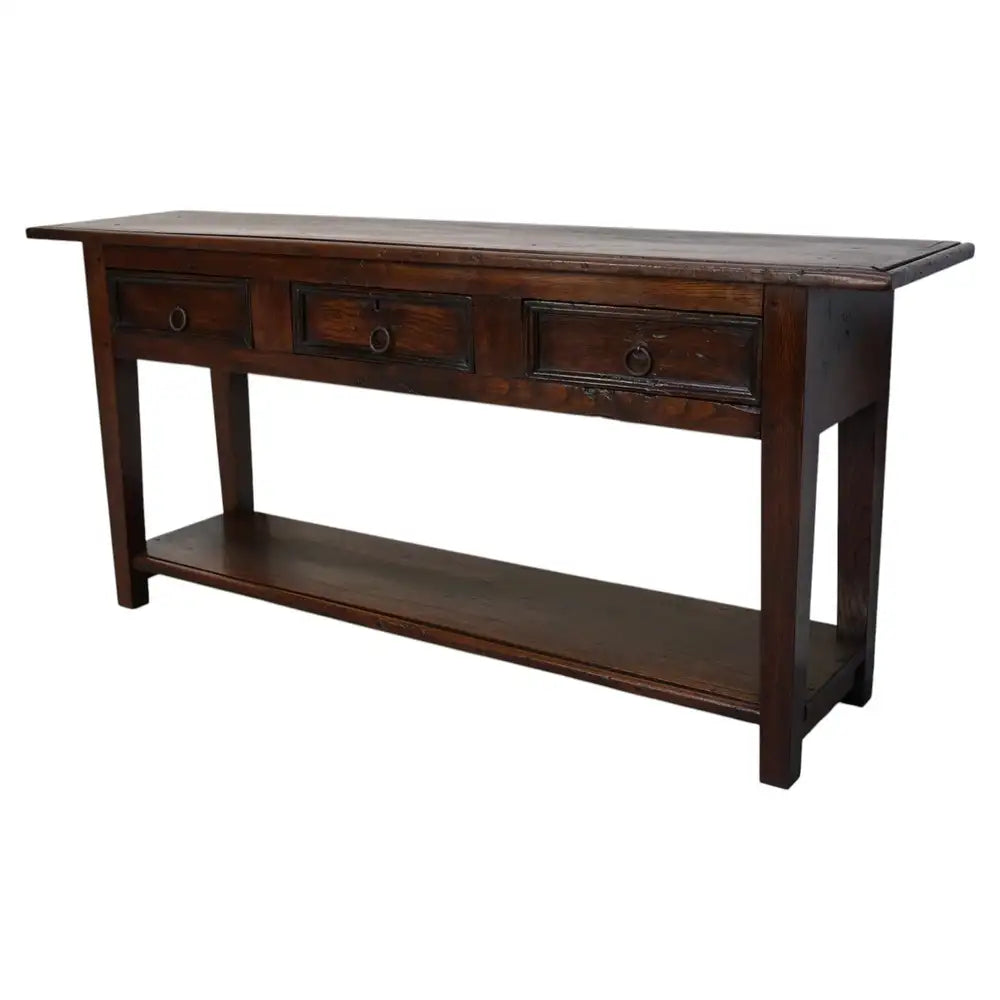 Antique Spanish Rustic Farmhouse Chestnut Side Table / Console, 18th Century