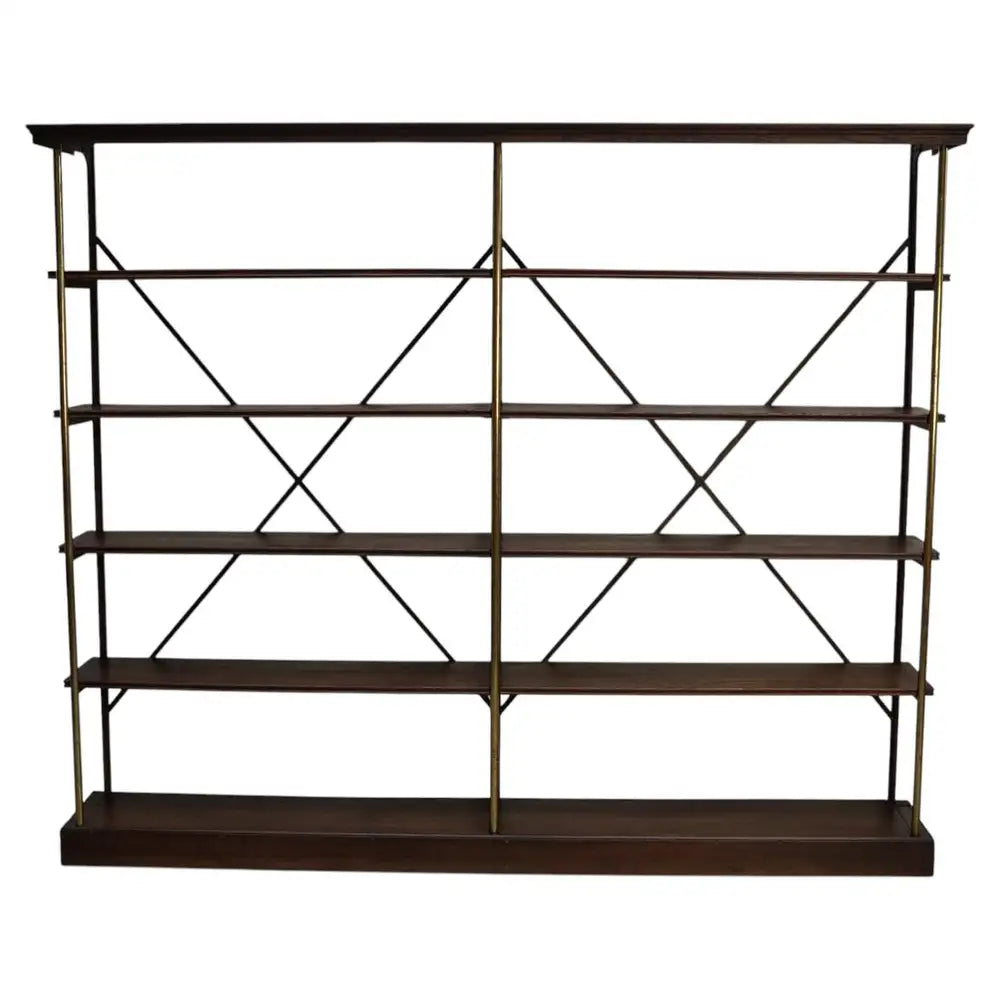 Large Oak and Iron Shelving Unit / Store Display Theodore Scherf, France 1890s