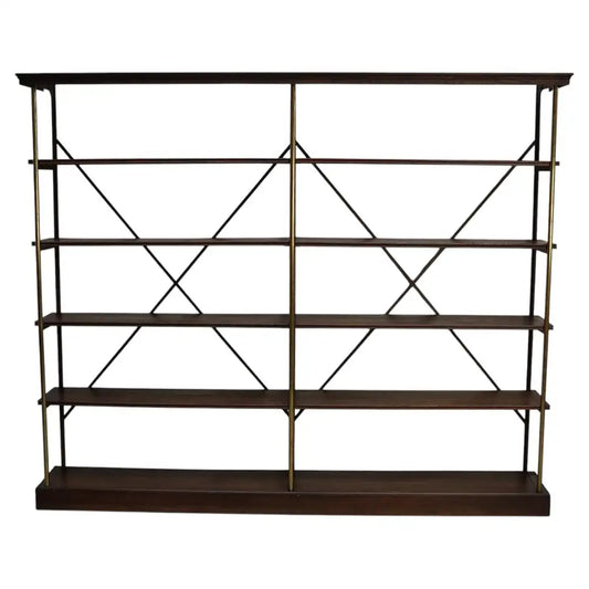 Large Oak and Iron Shelving Unit / Store Display Theodore Scherf, France 1890s