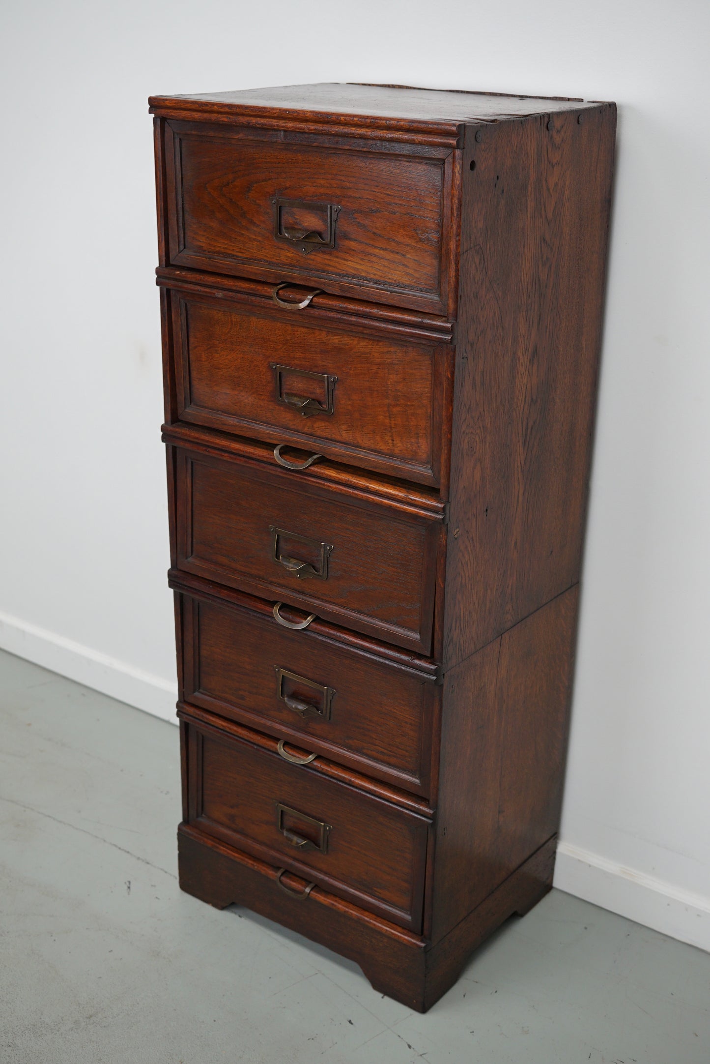 Belgian Oak Apothecary / Filing Cabinet Folding Doors, 1920/30s