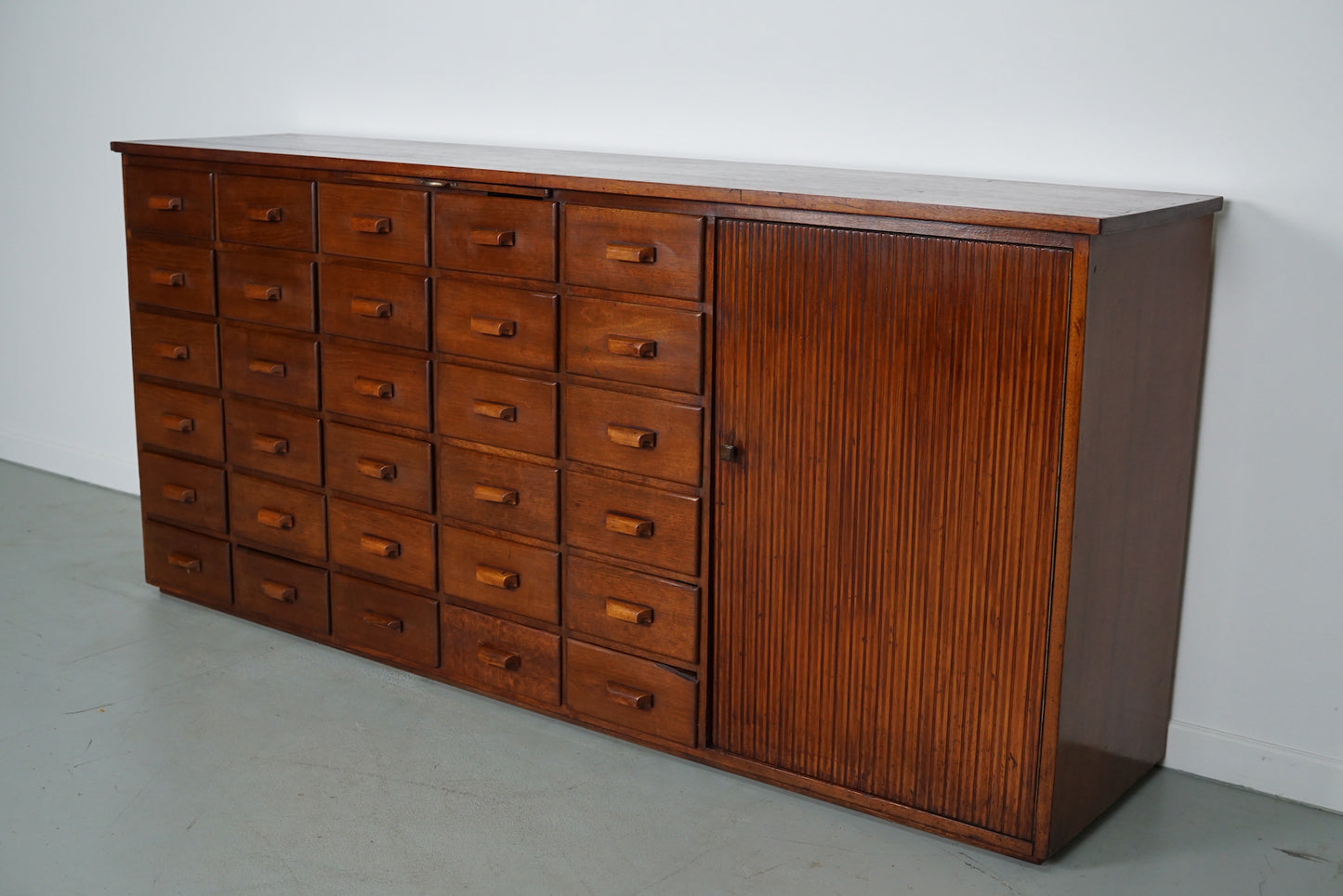 Vintage Mid-Century Dutch Mahogany Shop / Apothecary Cabinet