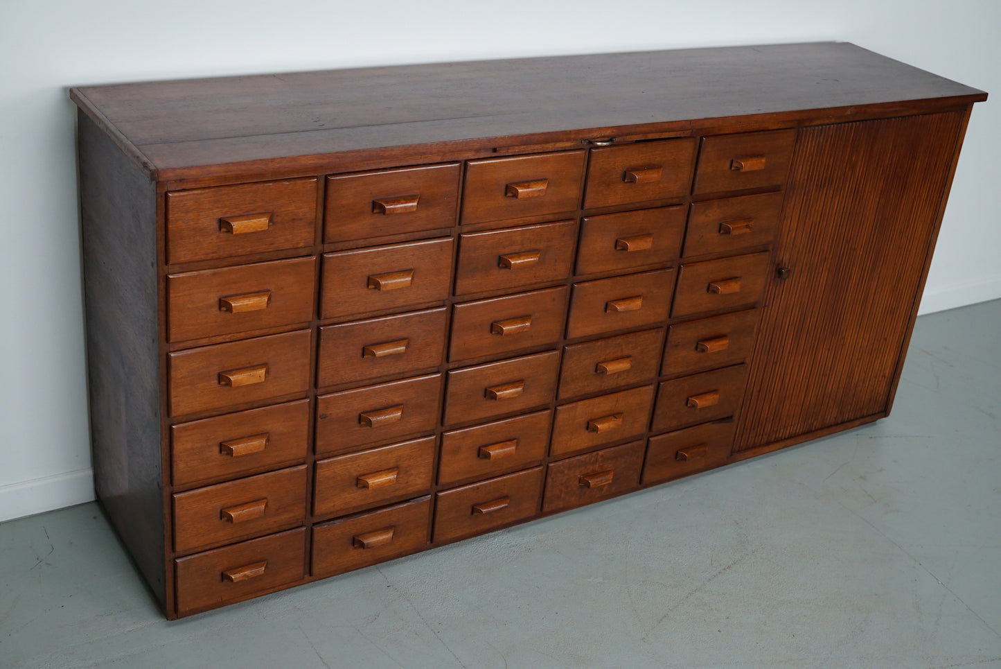 Vintage Mid-Century Dutch Mahogany Shop / Apothecary Cabinet