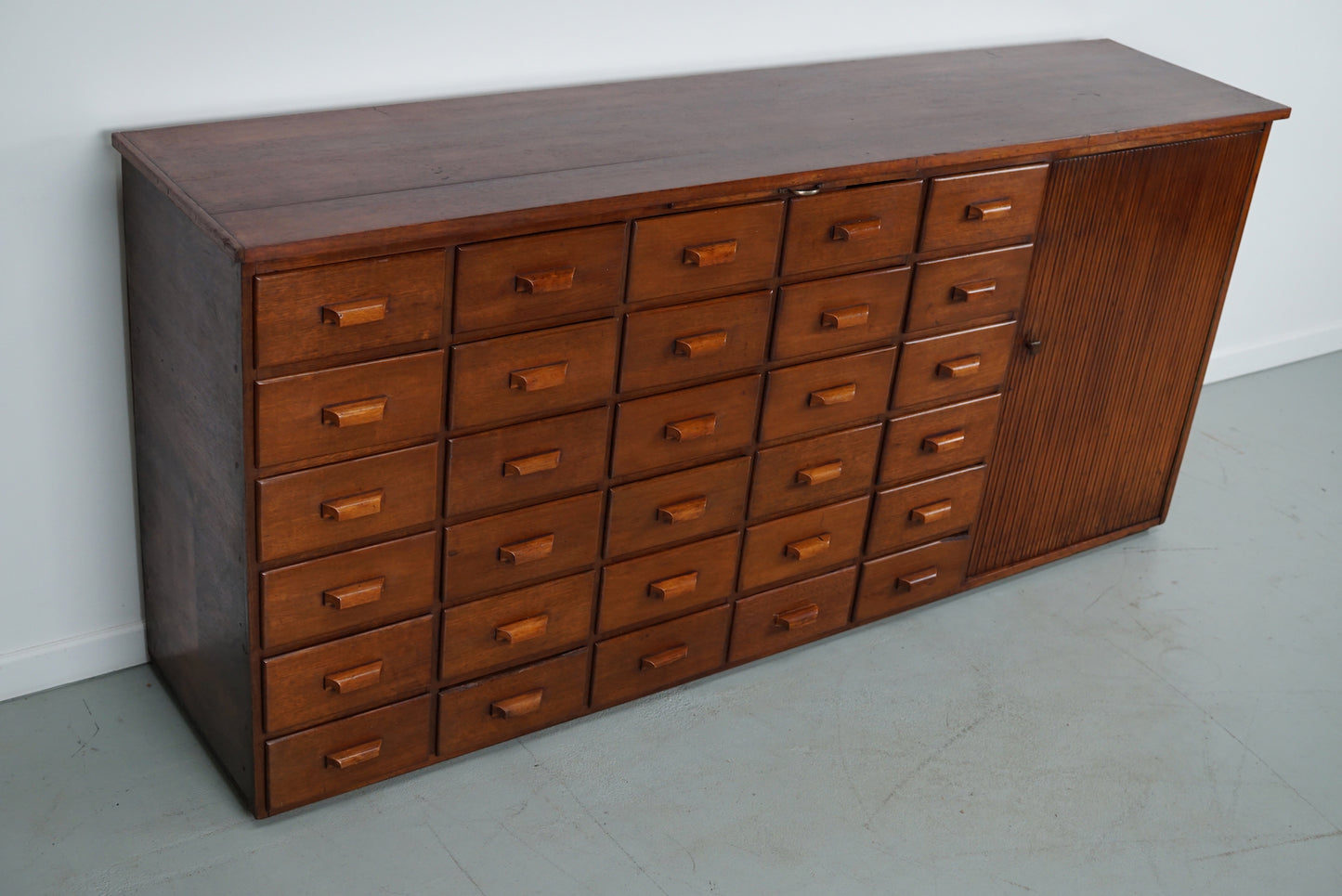 Vintage Mid-Century Dutch Mahogany Shop / Apothecary Cabinet