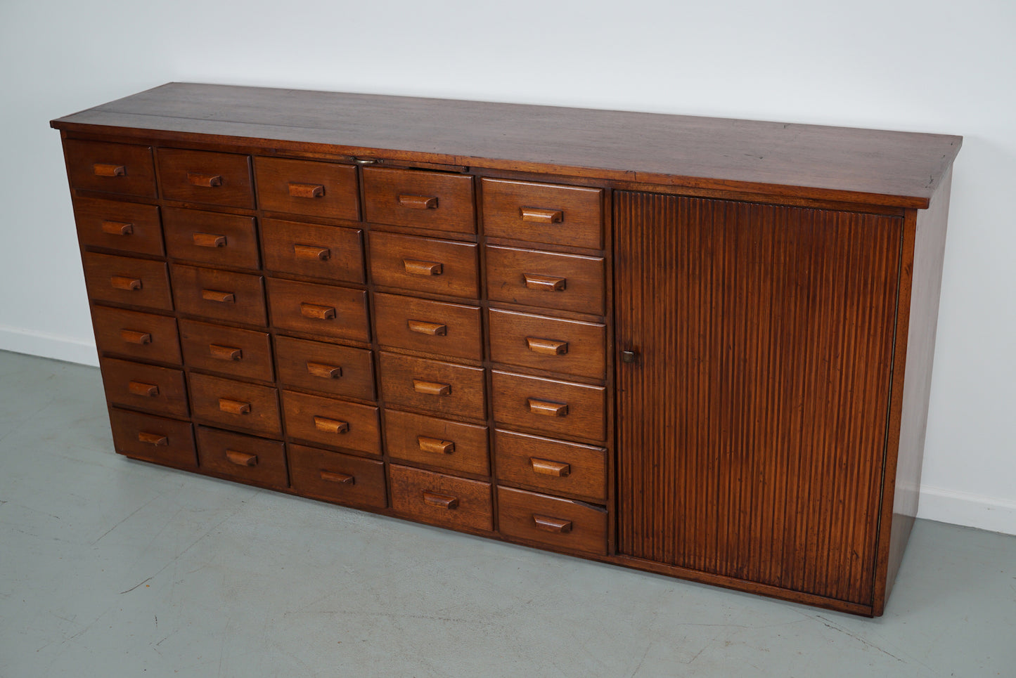 Vintage Mid-Century Dutch Mahogany Shop / Apothecary Cabinet