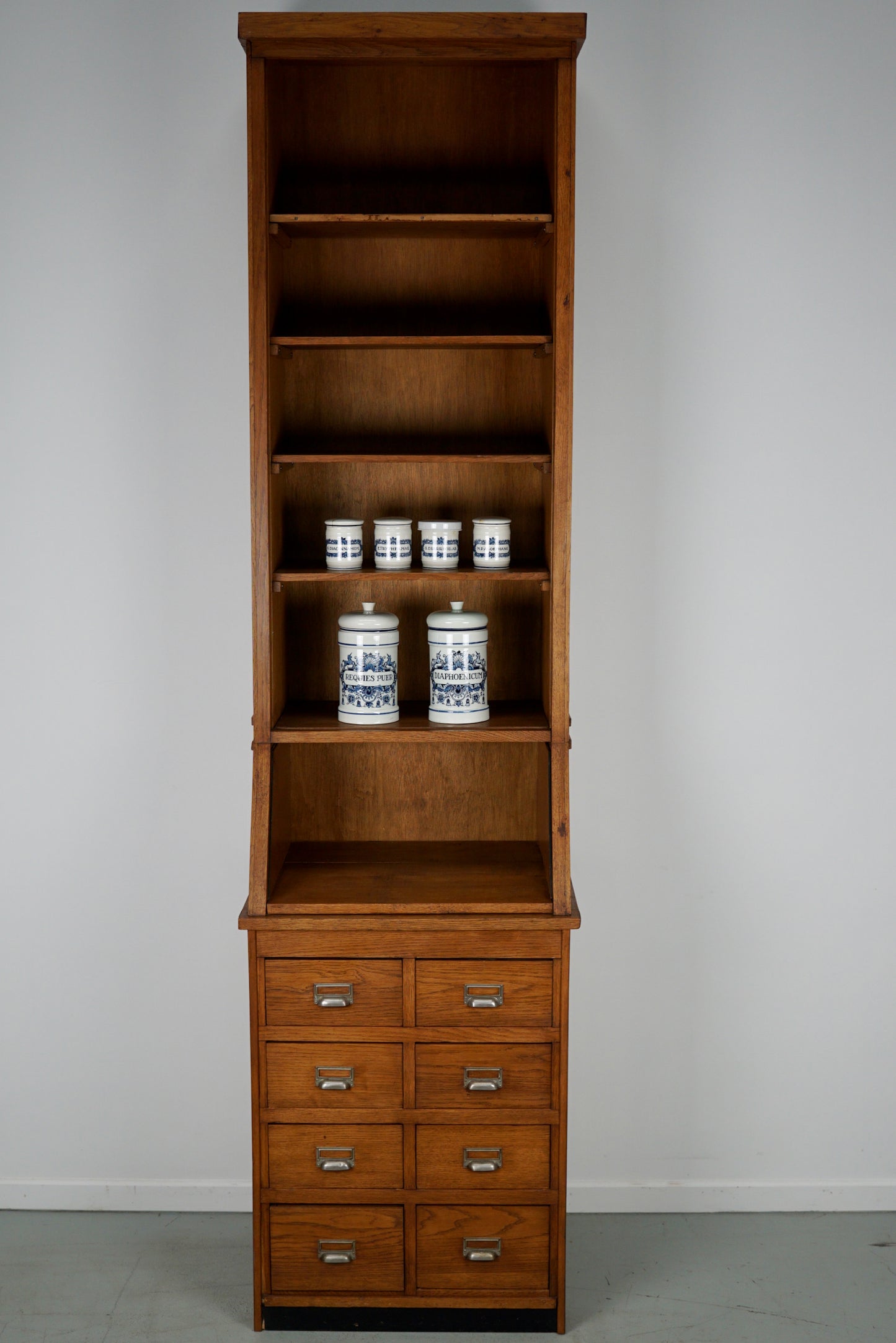 Dutch Oak Grocery Store / Apothecary Shop Cabinet, 1920/30s