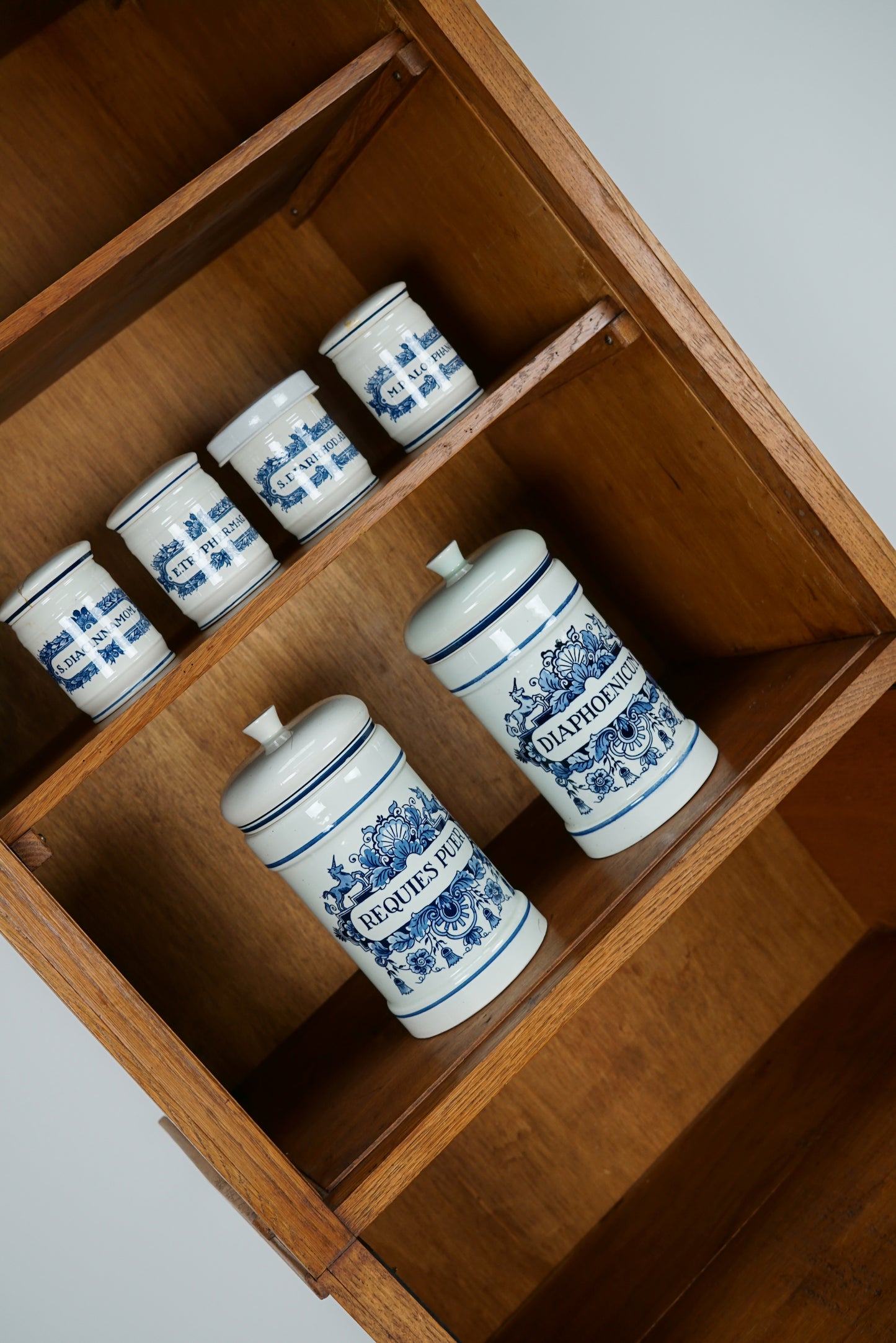 Dutch Oak Grocery Store / Apothecary Shop Cabinet, 1920/30s