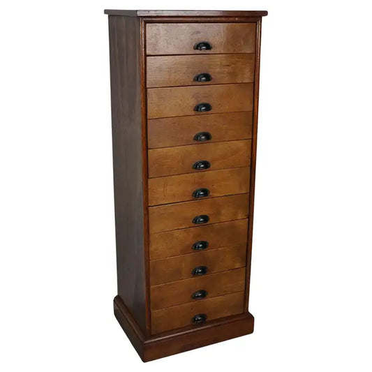 Vintage Dutch Poplar Apothecary / Filing Cabinet, 1950s