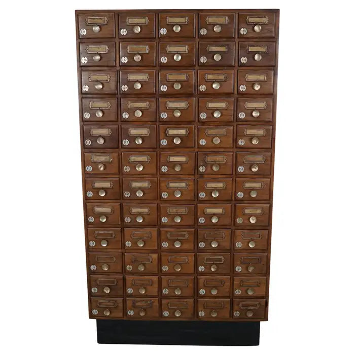 Vintage German Oak Apothecary / Savings Cabinet Cabinet, 1950s